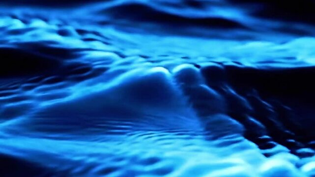 abstract storm blue opal light wave ripple loop cosmic particles background 4K
