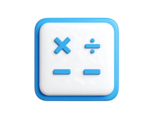 Fototapeta premium Math symbols icon in blue and white