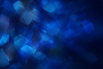 Obraz premium Abstract Composition of Overlapping Blue Hexagons and Cubes