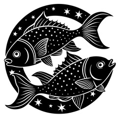 Pisces Fish Vector Silhouette