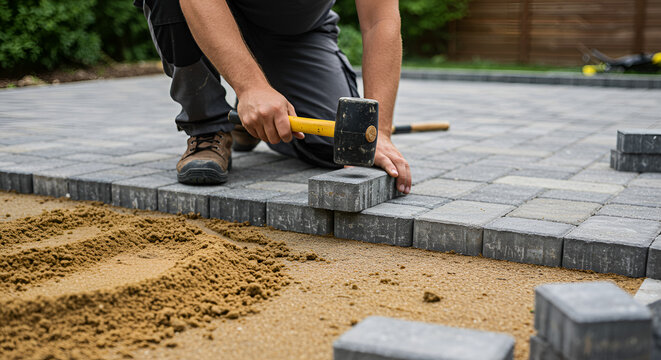 Paver Installation with Mallet