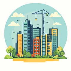 Obraz premium Building the future concept - Vector, vector style simple color