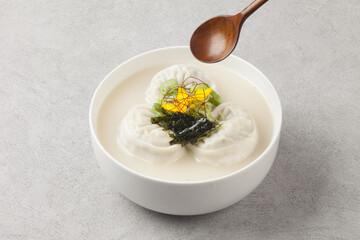  Dumplings are food made by kneading flour or other dough and filling it with vegetables, meat, and...