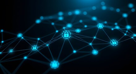 Secure Network Data Protection and Cyber Security Abstract Illustration