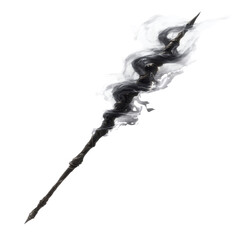 Ethereal Black and White Smoke Staff - Magical Fantasy Weapon