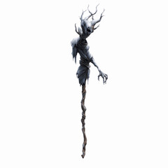 Frozen Forest Spirit Staff 3D Render of a Mystical Winter Creature