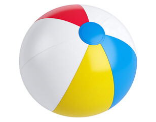 Colorful inflatable beach ball isolated on white