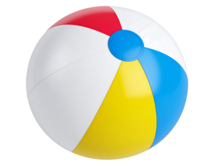 Colorful inflatable beach ball isolated on white