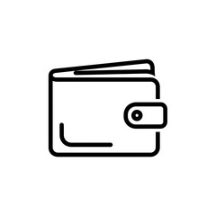 Fototapeta premium Minimalist Wallet Icon Illustration for Finance and Business Design Projects, Vector Line Art for Graphic Elements