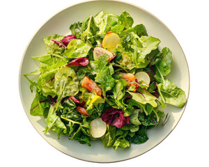 Fresh mixed green salad with arugula and leafy lettuce