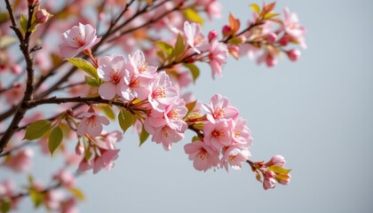 Obraz premium Pink Cherry Blossoms on Branch