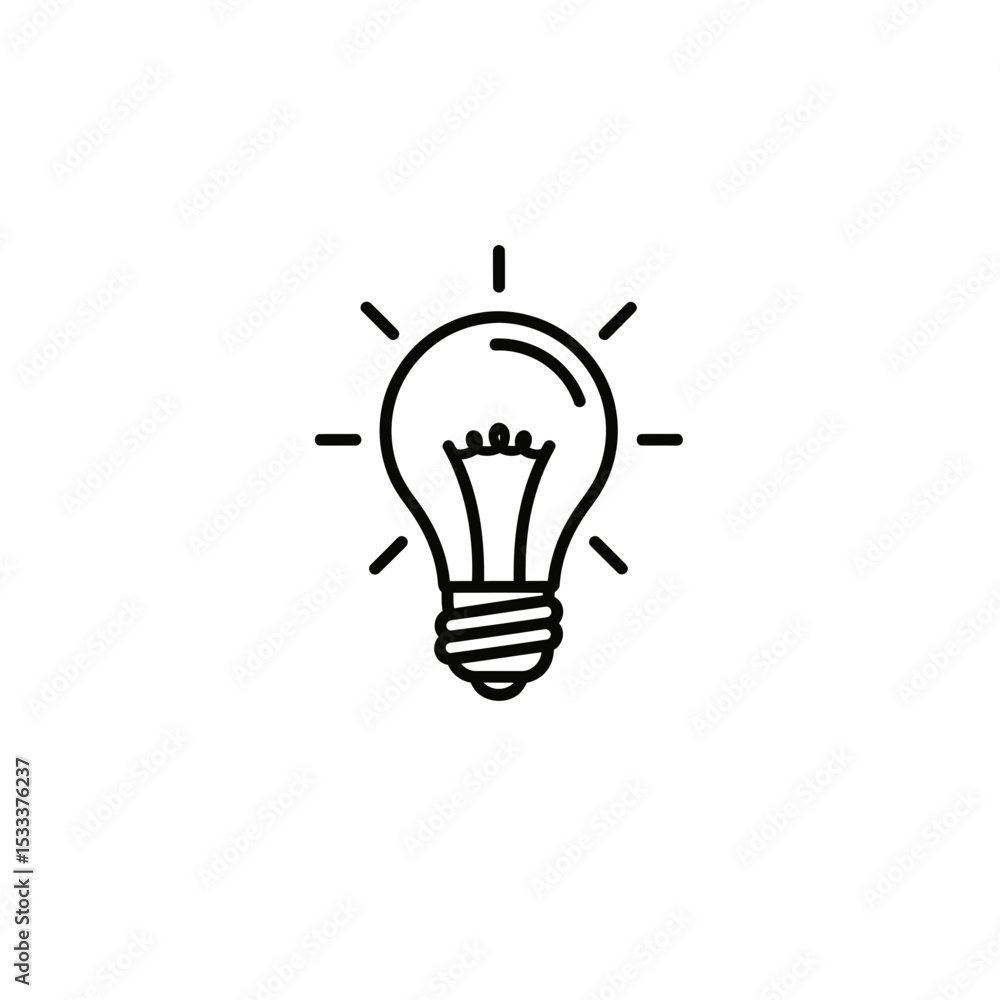 Poster lightbulb idea icon vector illustration - simple design for innovation, creativity, and problem solv