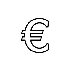 Obraz premium Minimalistic Euro Currency Symbol Icon - Vector Illustration for Financial Concepts, Banking, and Global Markets. Outline Style.