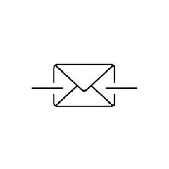 Minimalist Mail Sending Icon: Streamlined Communication Vector for Modern Interface Design and Digital Platforms, Illustrating Instant Message Delivery Process