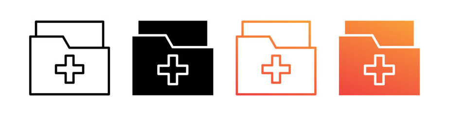 Fototapeta premium Pharmacy Folder Multiple Style Icon Set Vector 