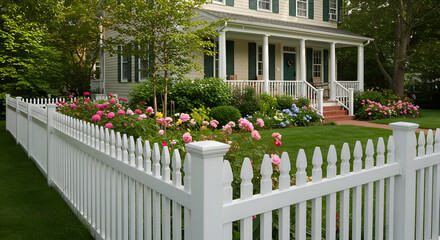 White Picket Fence and Charming House
