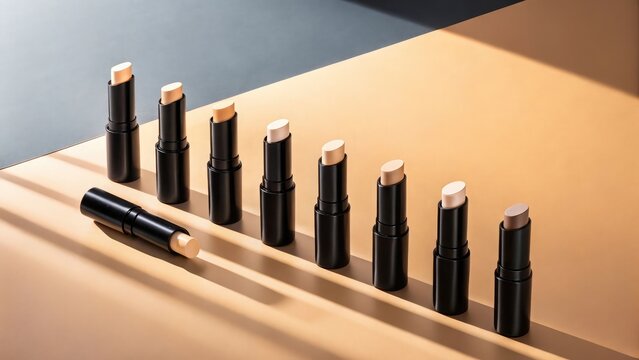 Assortment of beige and brown concealer sticks