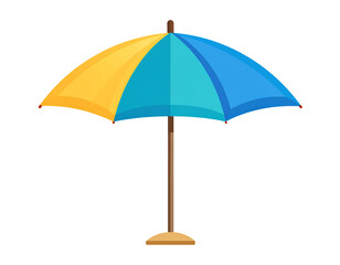 Colorful beach umbrella isolated on white