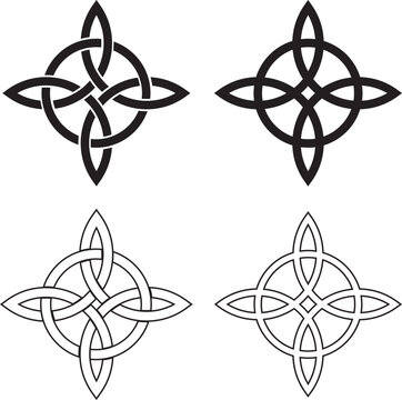 Witches Knot charm symbol witchcraft vector illustration.