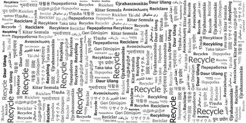 Obraz premium Recycle Word Cloud Pattern