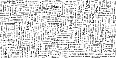 News Word Cloud Pattern in Multiple Languages