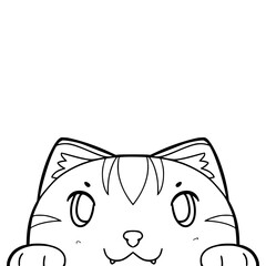 cat illustration hand drawn outline vector