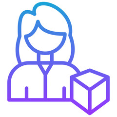 3d artist line gradient icon