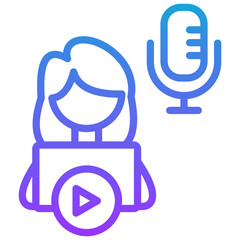 content creator line gradient icon