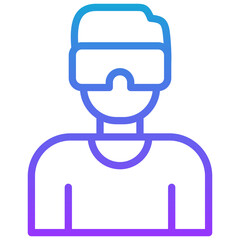 ar/vr creator line gradient icon