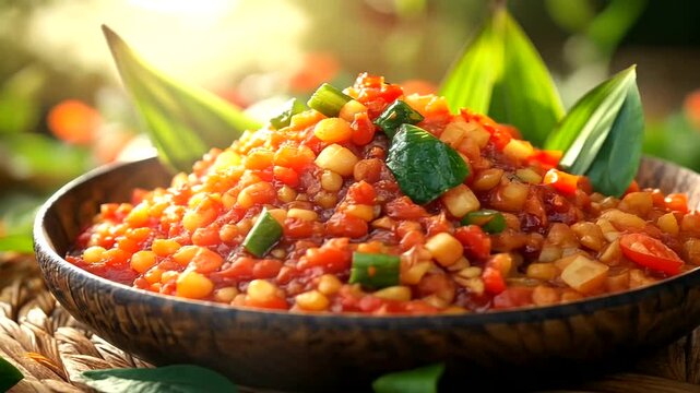 Delicious tabbouleh salad close up shot in a natural setting, healthy eating concept