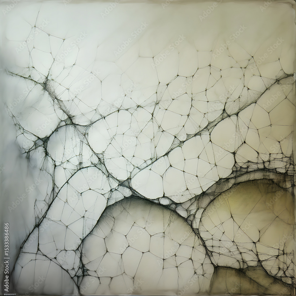 Poster an intricate, delicate web of organic lines forms a mesmerizing, natural-looking pattern on a soft, 
