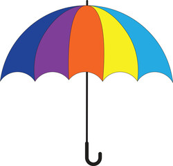 Obraz premium Colorful Rainbow Umbrella Illustration on White Background