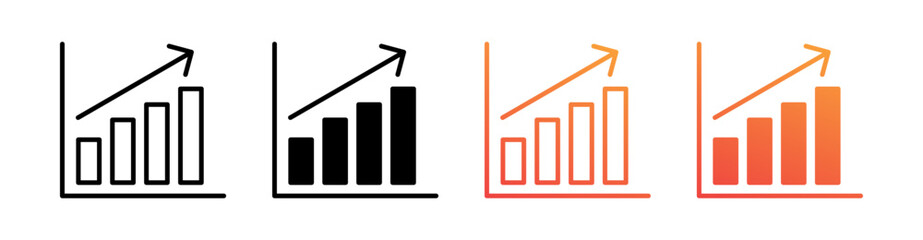 Profit Multiple Style Icon Set Vector 