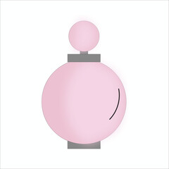 Pink Perfume Bottle - isolated on white Background