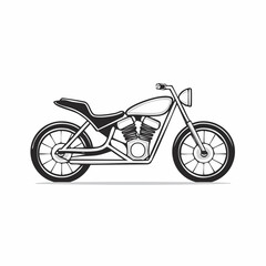 Fototapeta premium Bold Black Line Art Motorcycle Chassis Vector Icon