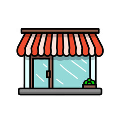 Simple shop vector image, for icon or logo and sticker design
