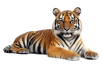 Obraz premium Siberian tiger isolated on white background