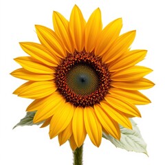 Fototapeta premium Vibrant Sunflower Blossom Isolated on White