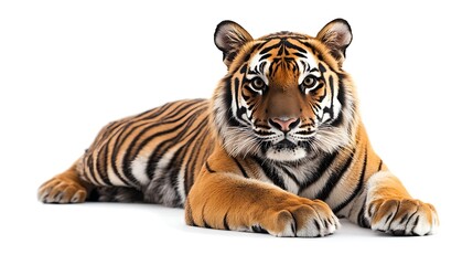 Obraz premium Siberian tiger isolated on white background