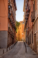 Fototapeta premium Madrid, Spain - May 31, 2025: Views of typical architecture in the Centro district of Madrid in Spain 