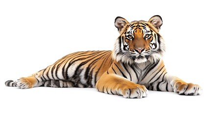 Obraz premium Siberian tiger isolated on white background