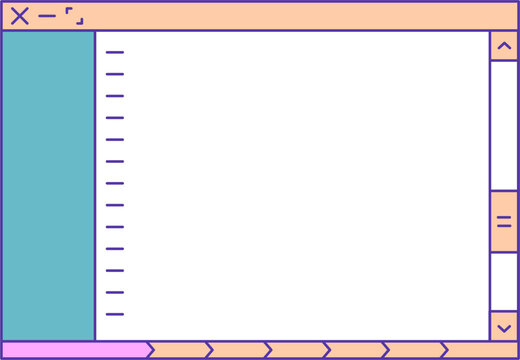 Retro Aesthetic UI Frame Code Editor Windows Dekstop Design Element Vector