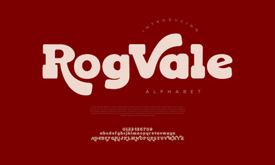 Naklejka premium RogVale Retro Bold Groovy Display Font Alphabet