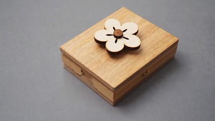 Wooden box with floral ornament