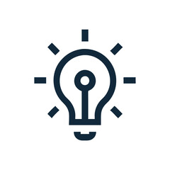 Minimal Lightbulb for Ideas – Black and White Design