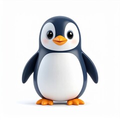 Obraz premium Cute Cartoon Penguin on White Background