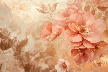 premium quality picture of Rose gold floral background