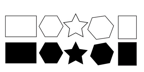 quadrangle, pentagon, hexagon, octagon icon. vector geometry pentagonal, hexagonal, octagonal polygon. five, six, eight sided polygon lines, vector