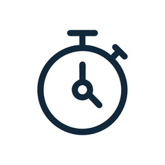 Stopwatch or timer icon, Black and write
