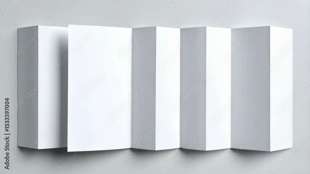 Aufkleber abstract arrangement of white geometric shapes and planes, creating a modern and minimalist composit